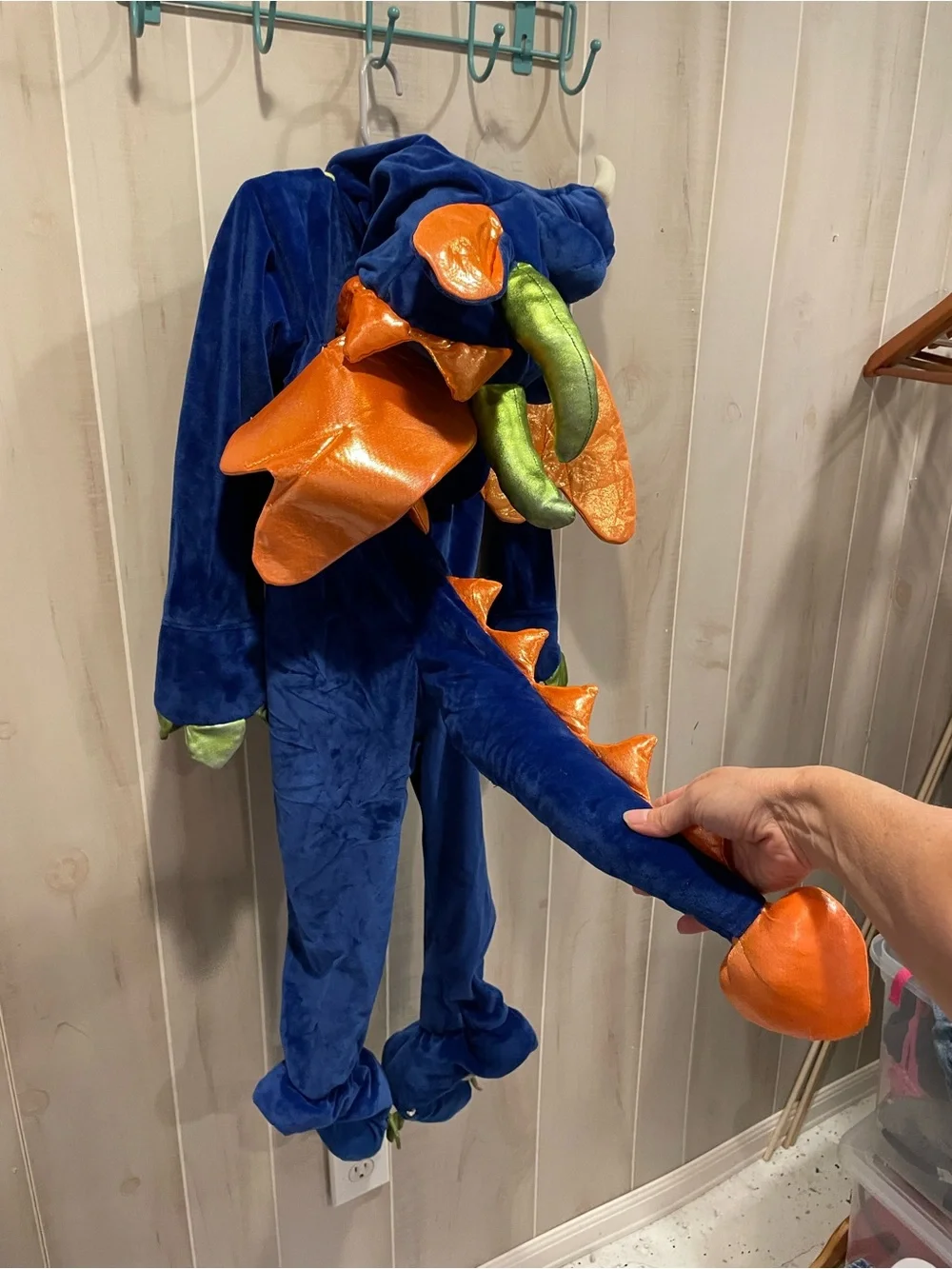 Cute kids 5t dragon plush halloween costume soft zip front